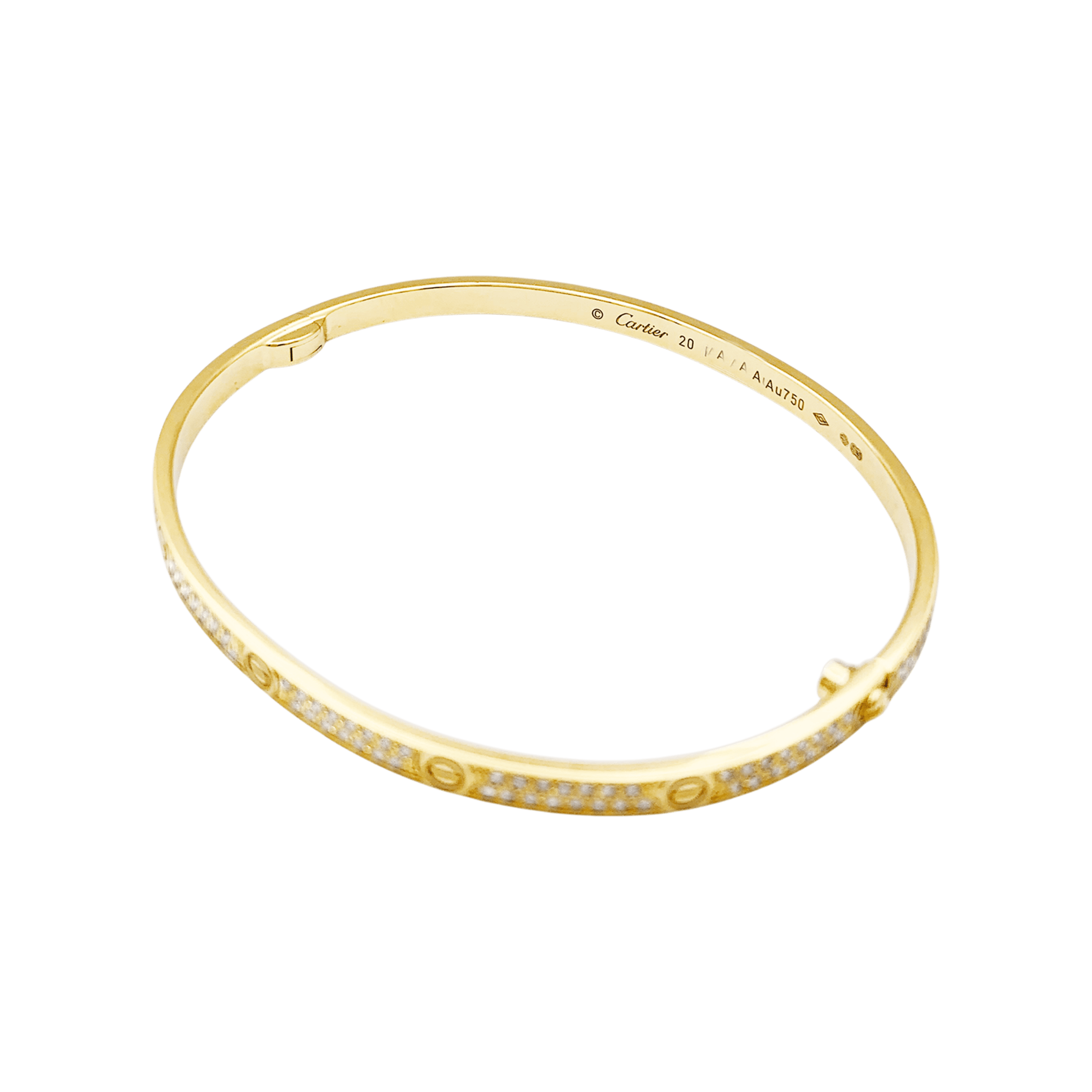 Bracelet CARTIER, "Love", or jaune, diamants.  4