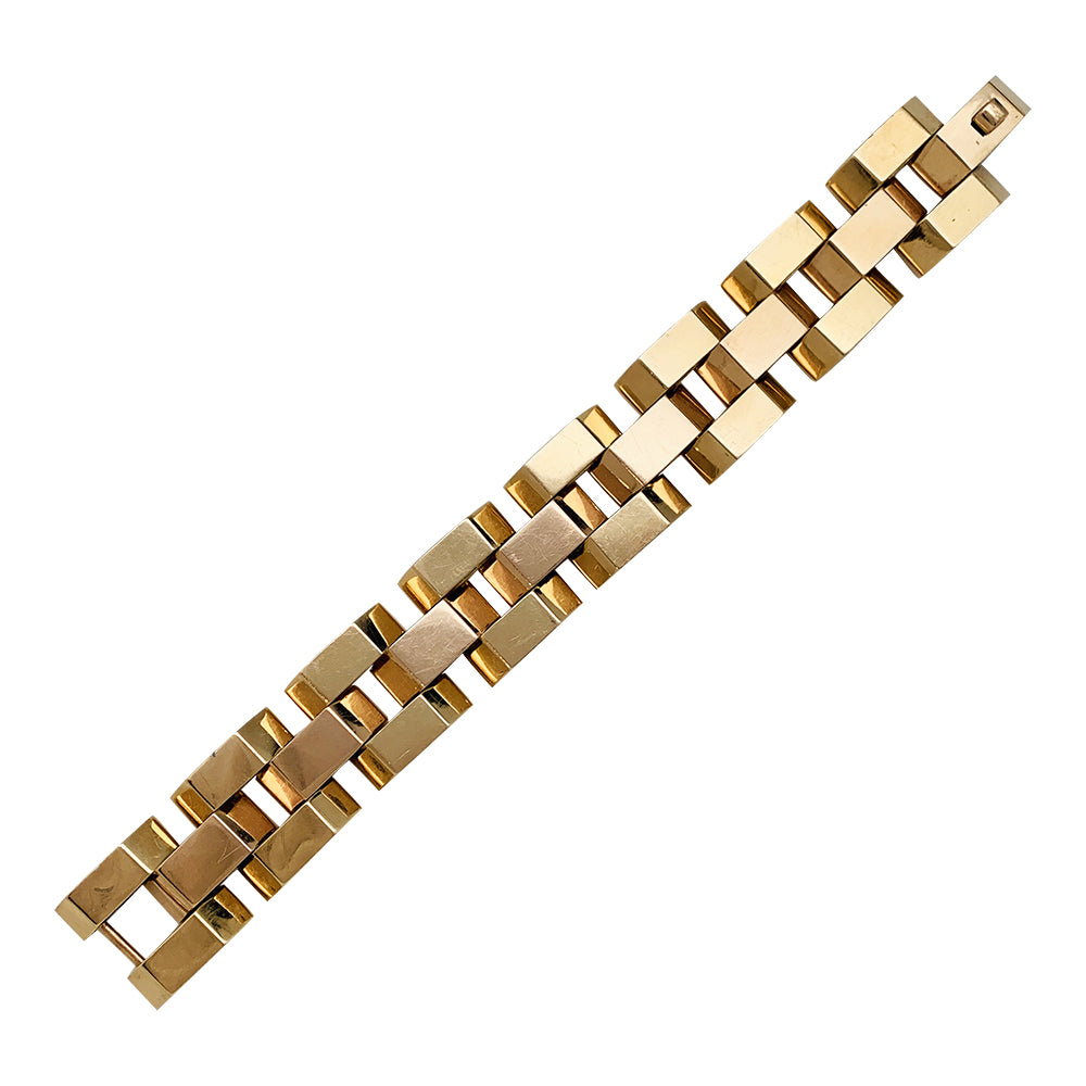 Bracelet Tank or rose et or jaune 190 mm de long. 5