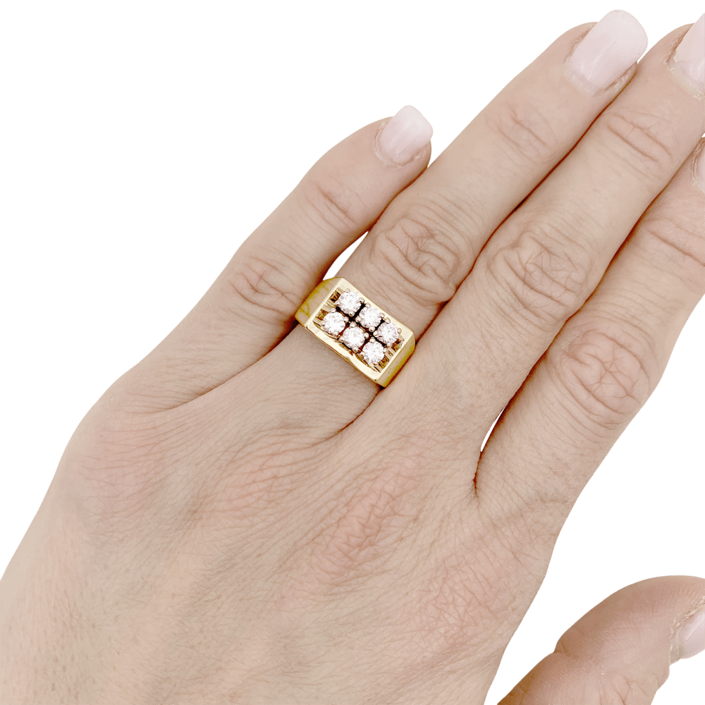 Bague "Tank" deux ors et diamants. 6