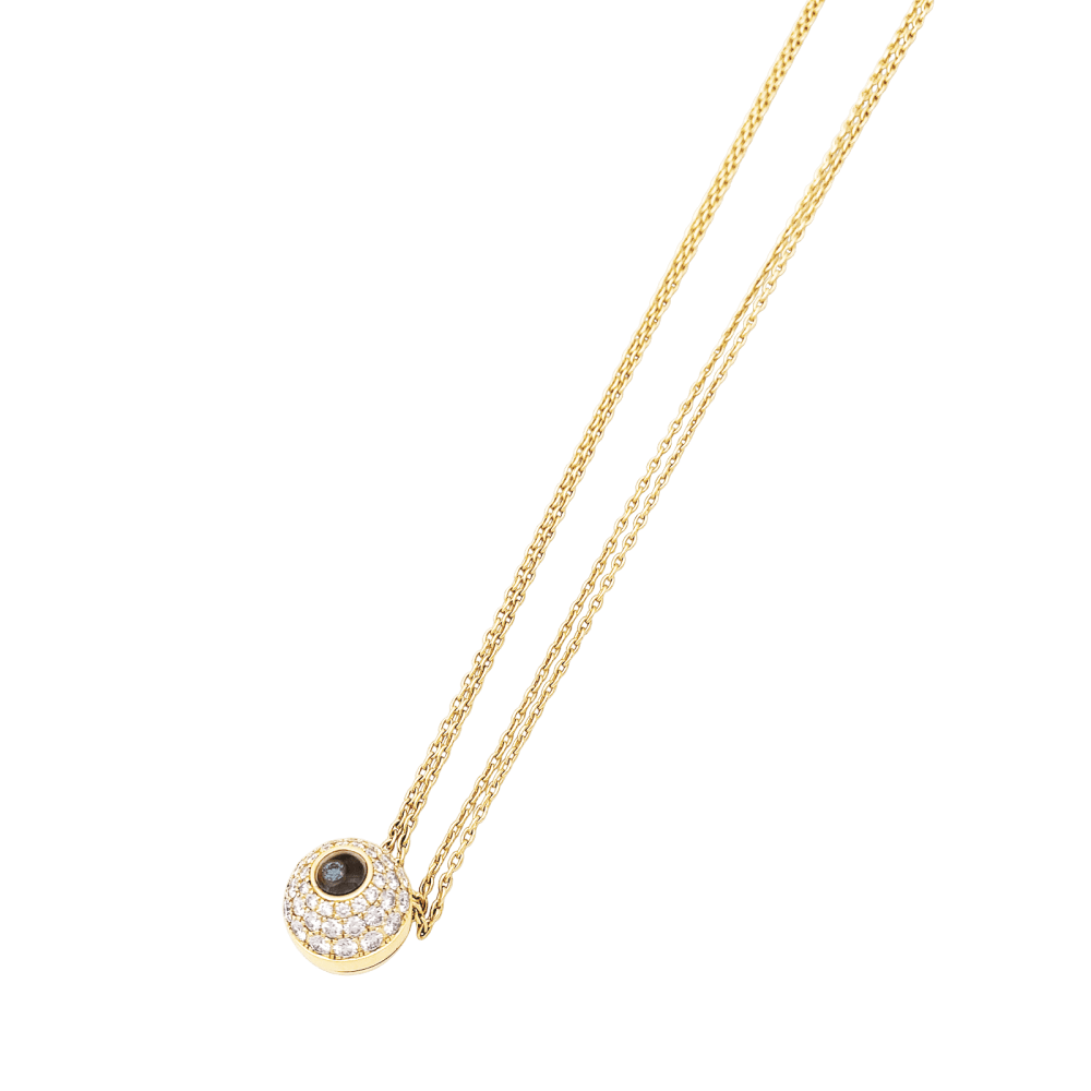 Collier Chopard, "Happy Spririt", or jaune, diamants et nacre bleue.  4