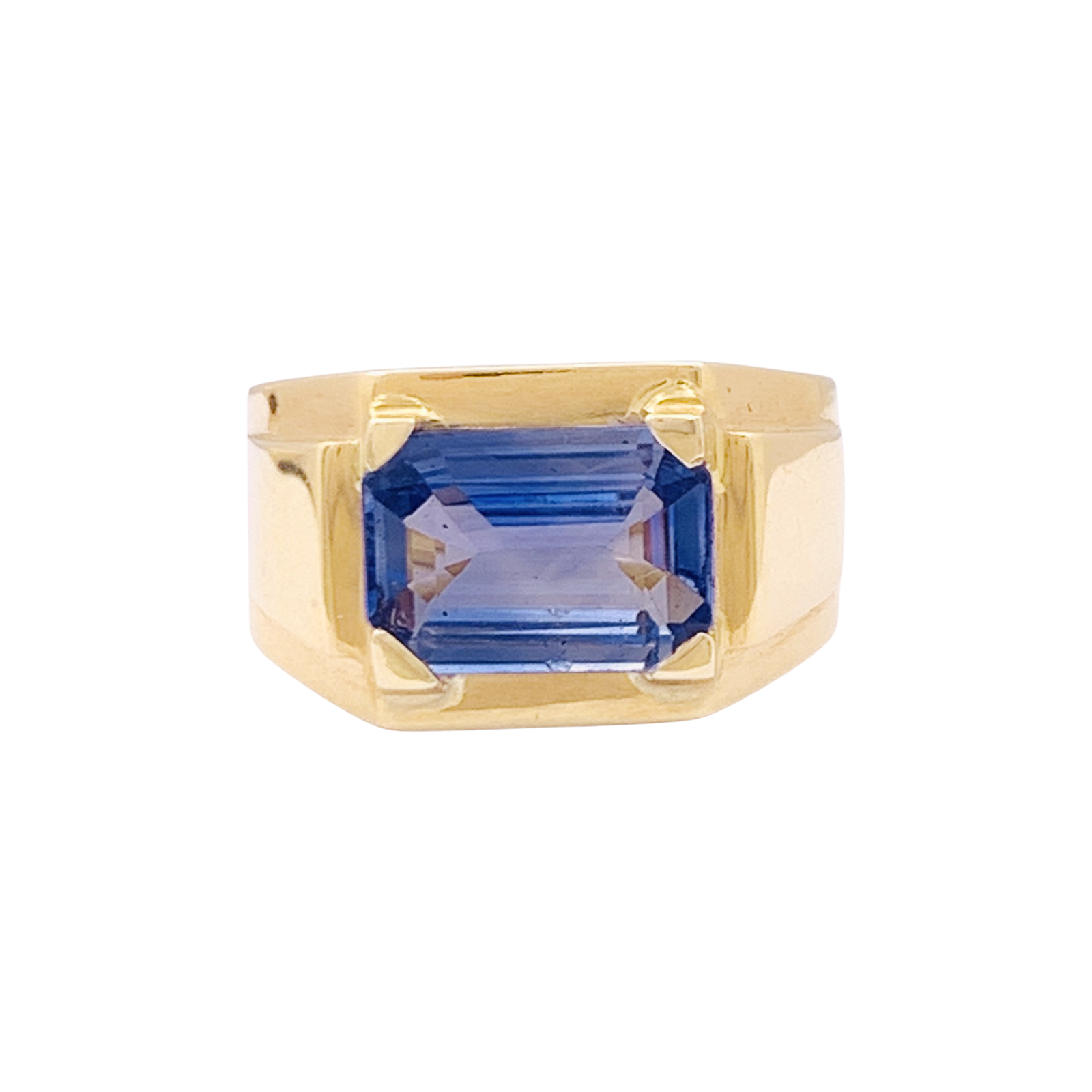 Bague or jaune et saphir ceylan 2,79 cts. 1