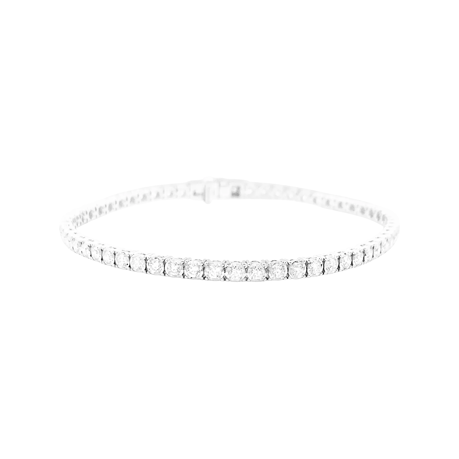 Bracelet ligne or blanc, diamants. 1