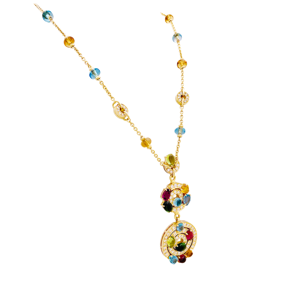 Collier BULGARI "Astrale", or jaune, diamants et pierres de couleur. 2