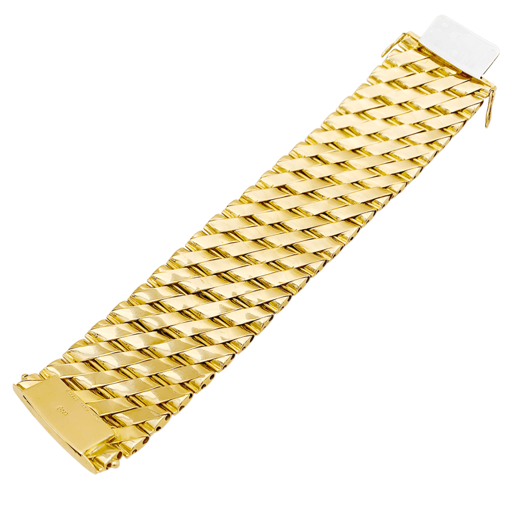 Bracelet Sterlé Paris, or jaune, platine, diamants. 4
