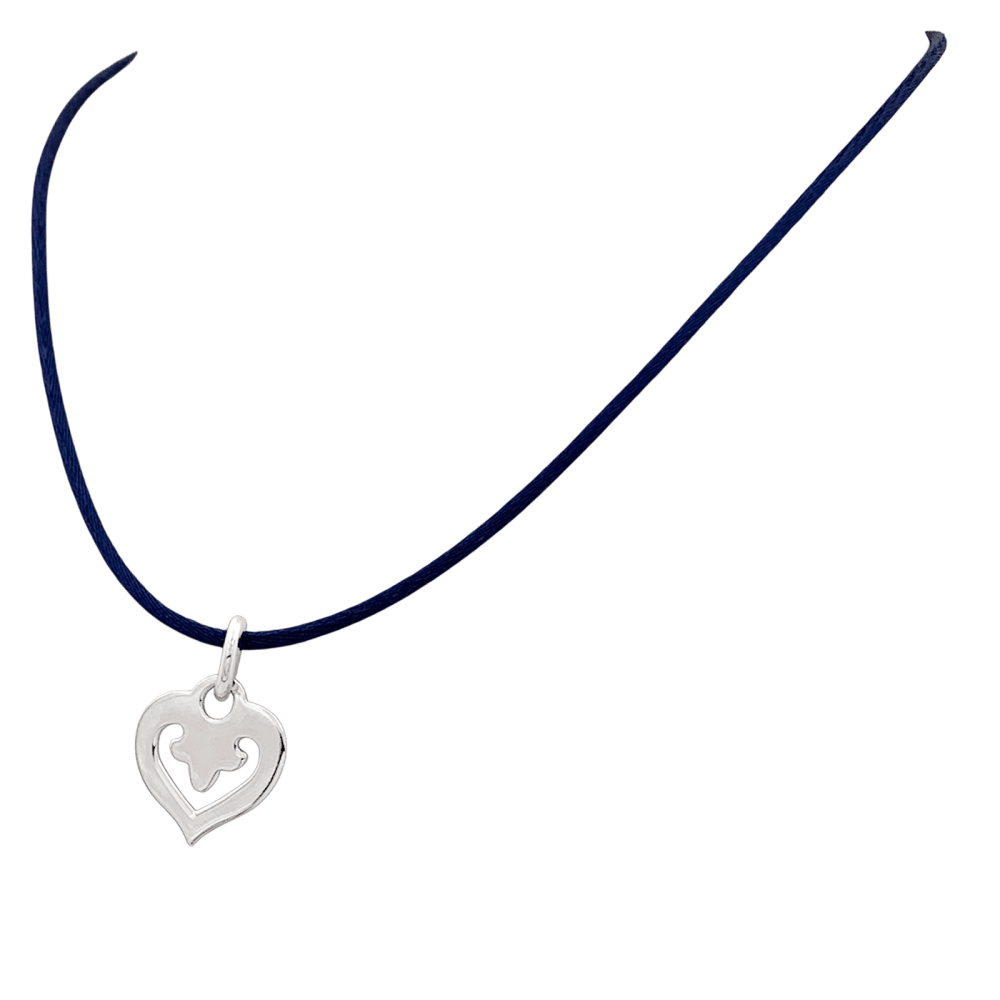 Pendentif O.J. Perrin, "Coeur Légende", or blanc.   2