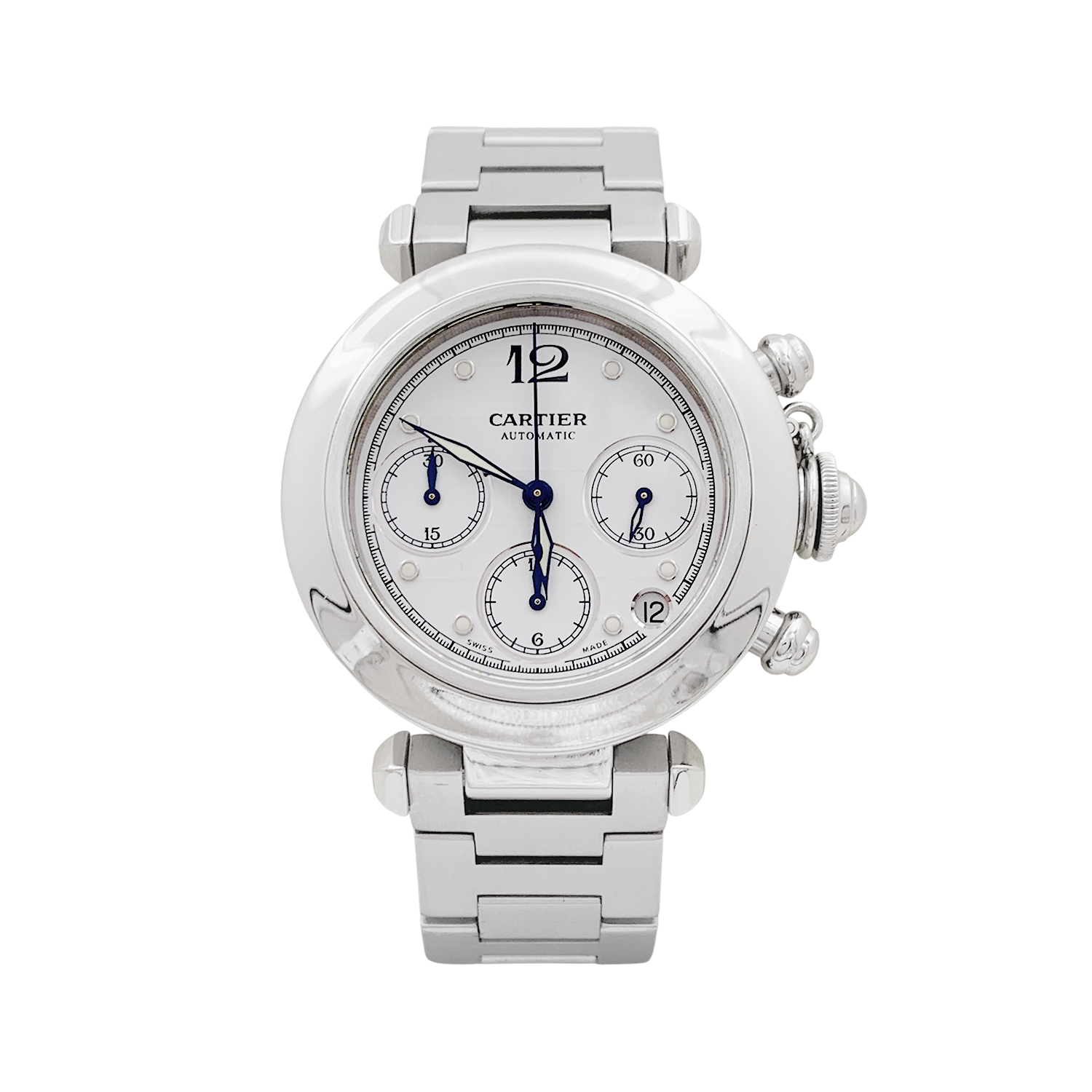 Montre Cartier "Pasha" acier. 1