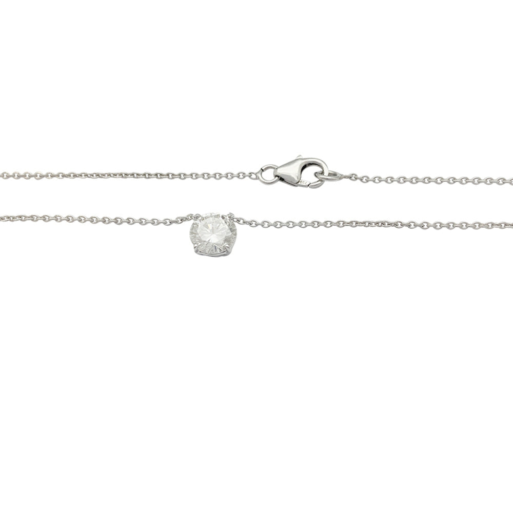Collier solitaire diamant. 1