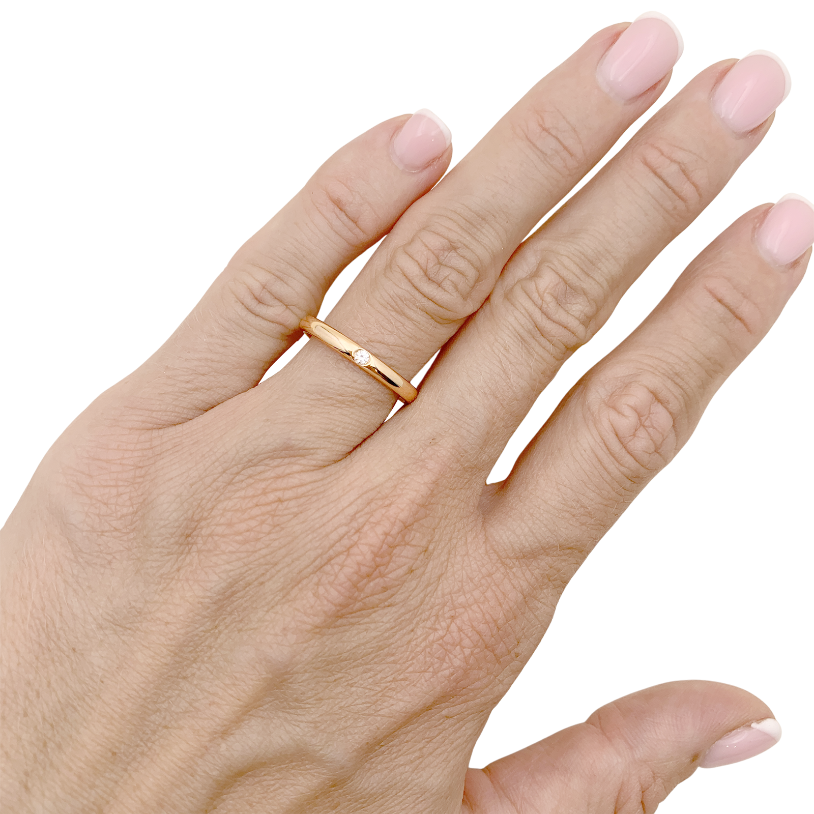 Bague Pomellato, "Lucciole", or rose, diamant. 5