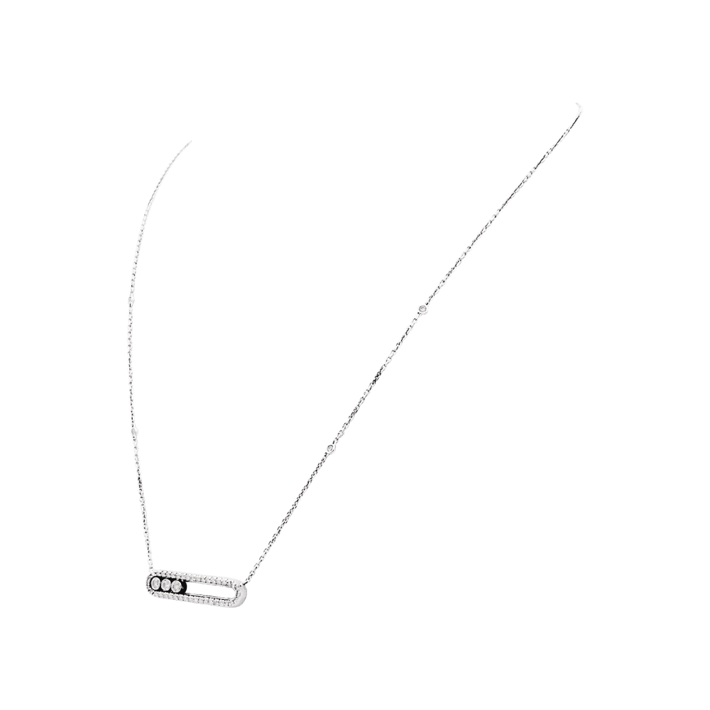 Collier Messika, "Baby Move Pavé", or blanc et diamants.  2