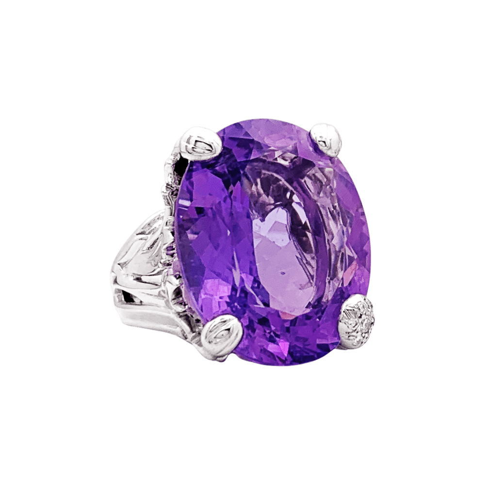 Bague Dior, "Miss Dior", or blanc, améthyste, diamants.  1