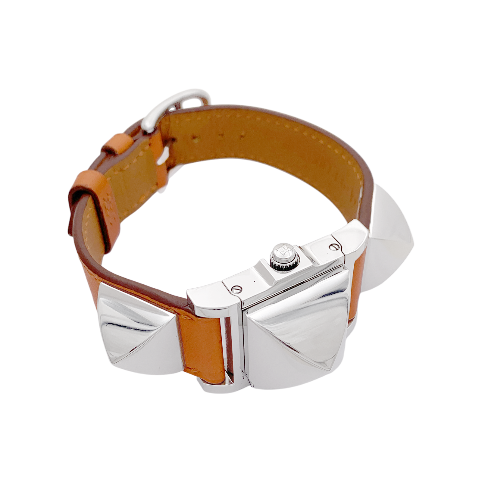 Montre Hermès "Médor" acier, cuir. 4