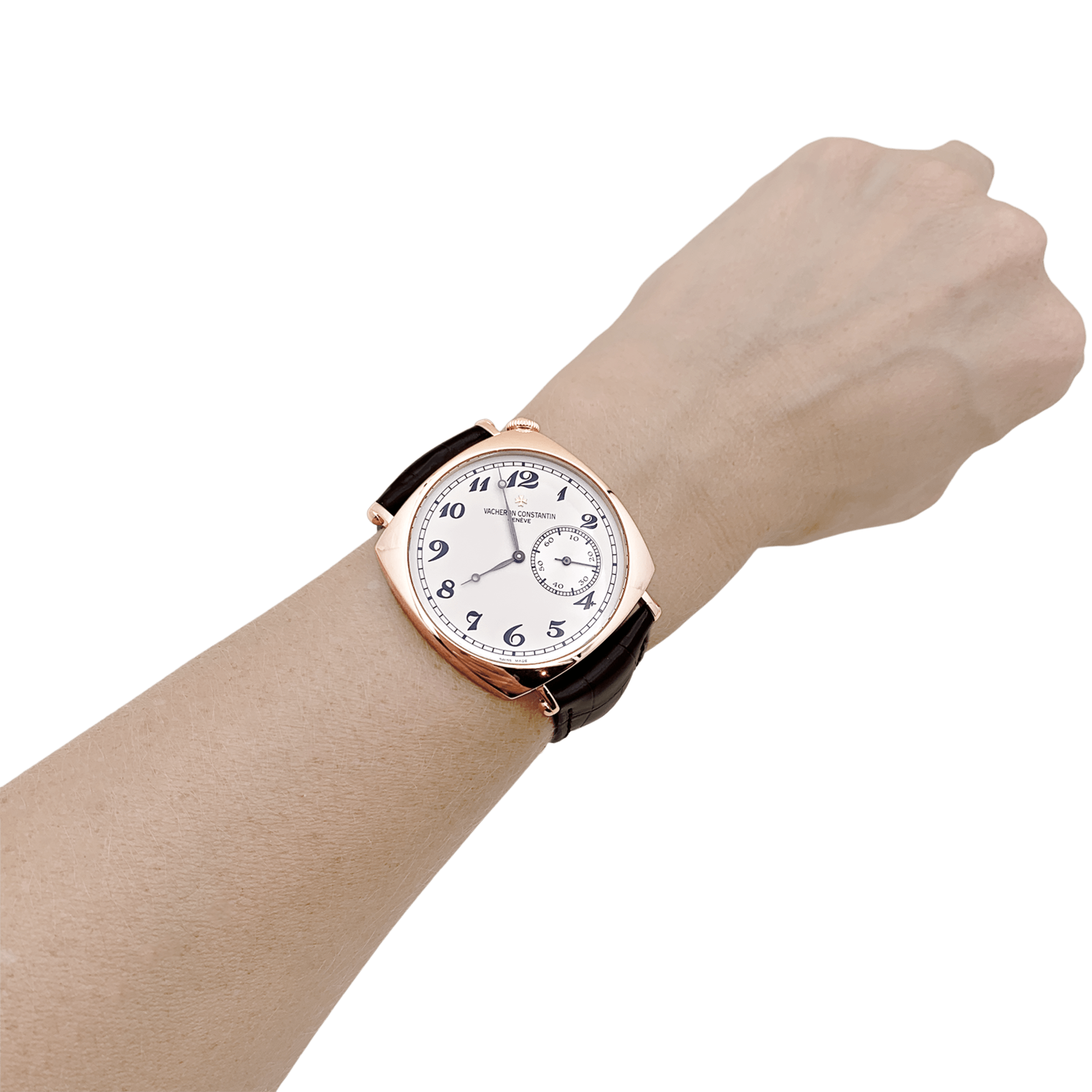 Montre Vacheron Constantin, "Historiques : American 1921", or rose, bracelet cuir.  6