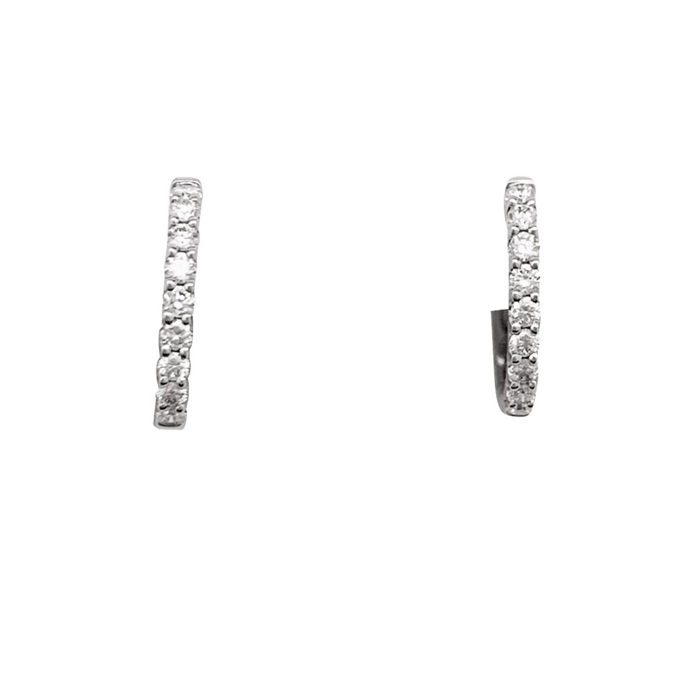 Paire de petites créoles en or blanc, diamants. 3