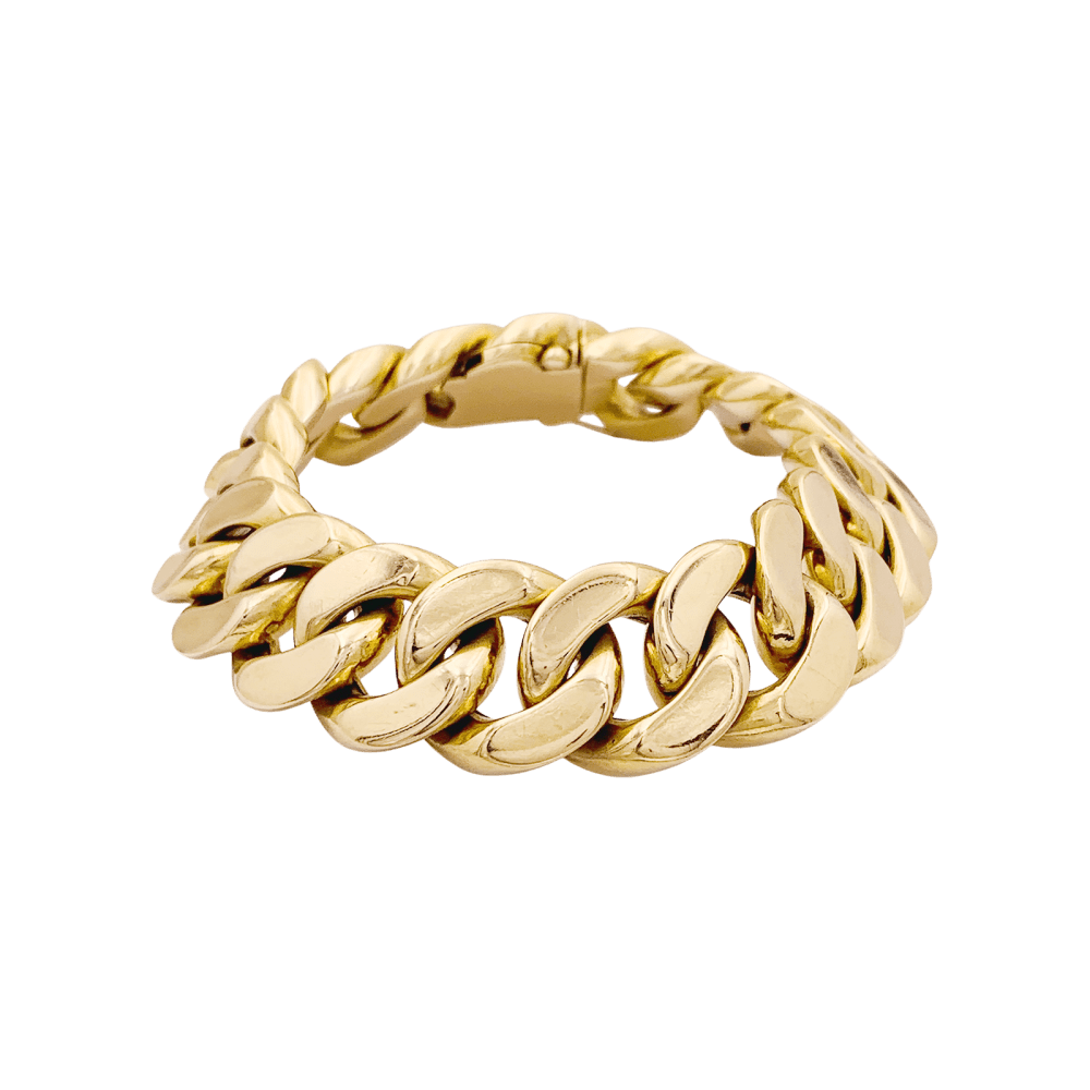 Bracelet vintage gourmette en or rose. 1