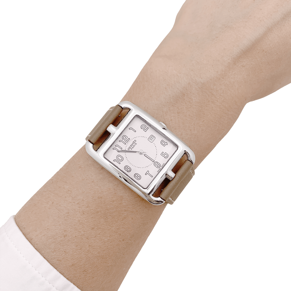 Montre Hermès, "Cape Cod", acier, cuir. 5