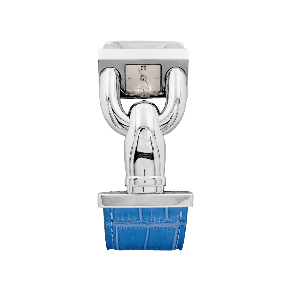 Montre Van Cleef & Arpels, "Cadenas", acier, cuir.  1