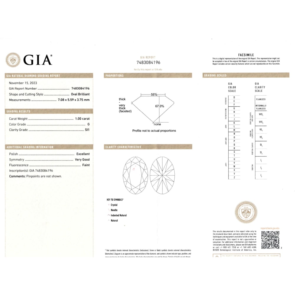 Bague diamant ovale, 1ct.  8