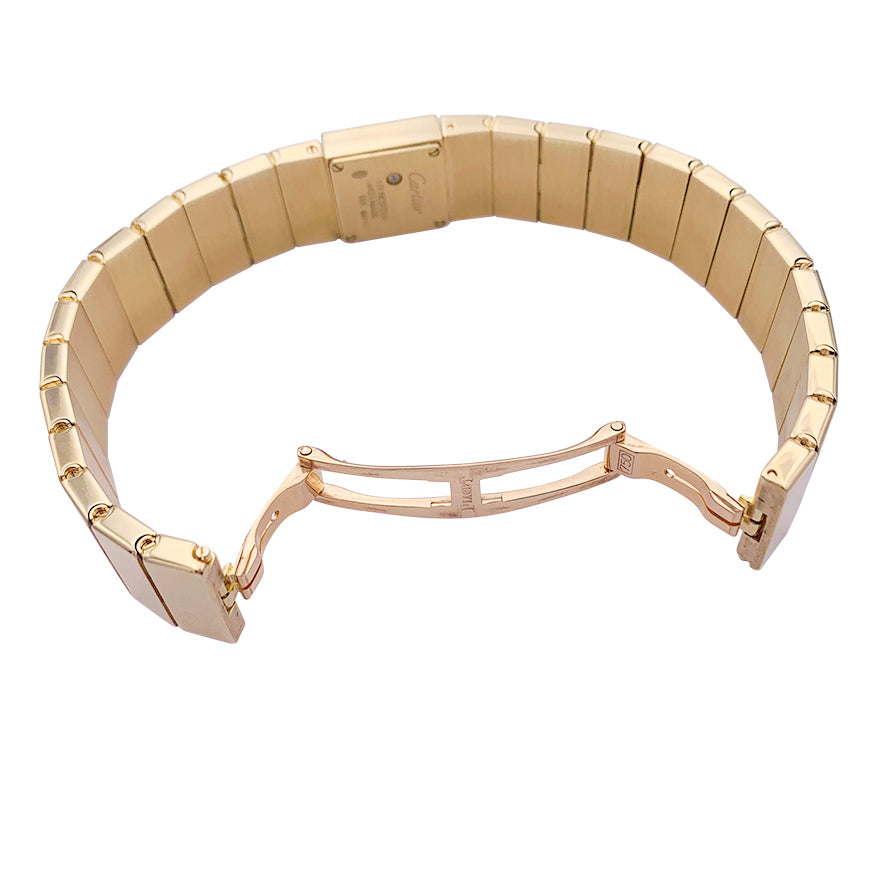 Montre Cartier, "Tank Lingot", or jaune, diamants. 4