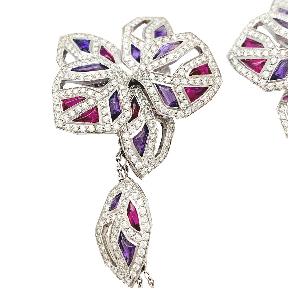 Boucles d'oreilles Cartier Caresse d'Orchidée en or blanc 2