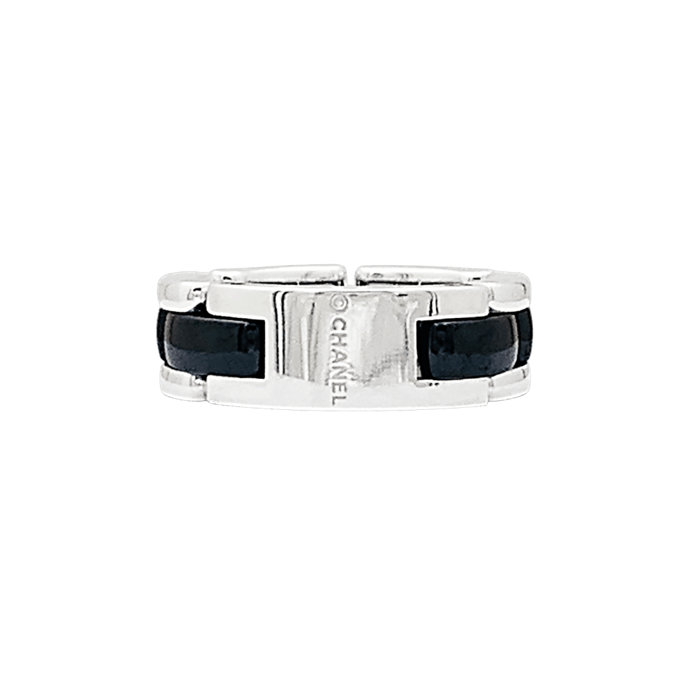 Bague Chanel, "Ultra", or blanc et céramique noire.  3