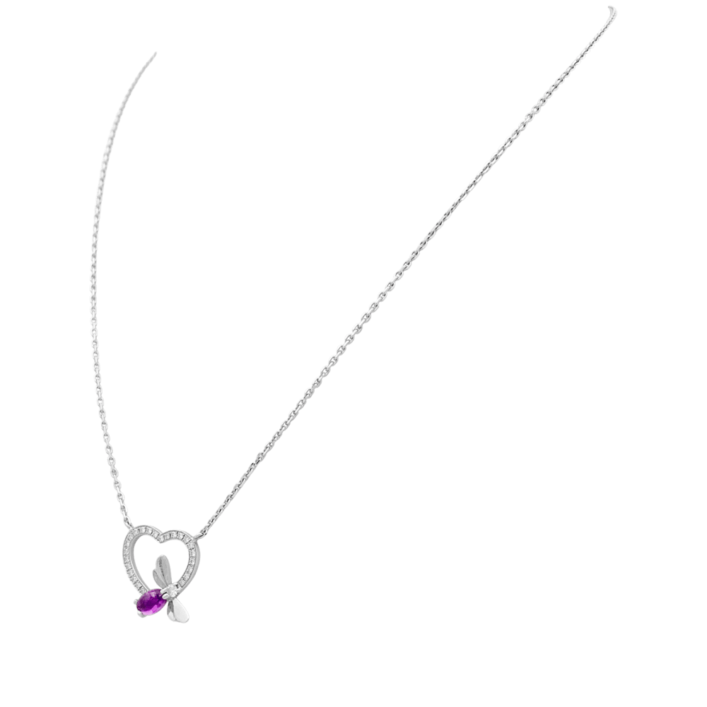 Collier Chaumet, « Attrape-moi si tu m’aimes », or blanc, améthyste, diamants.  2