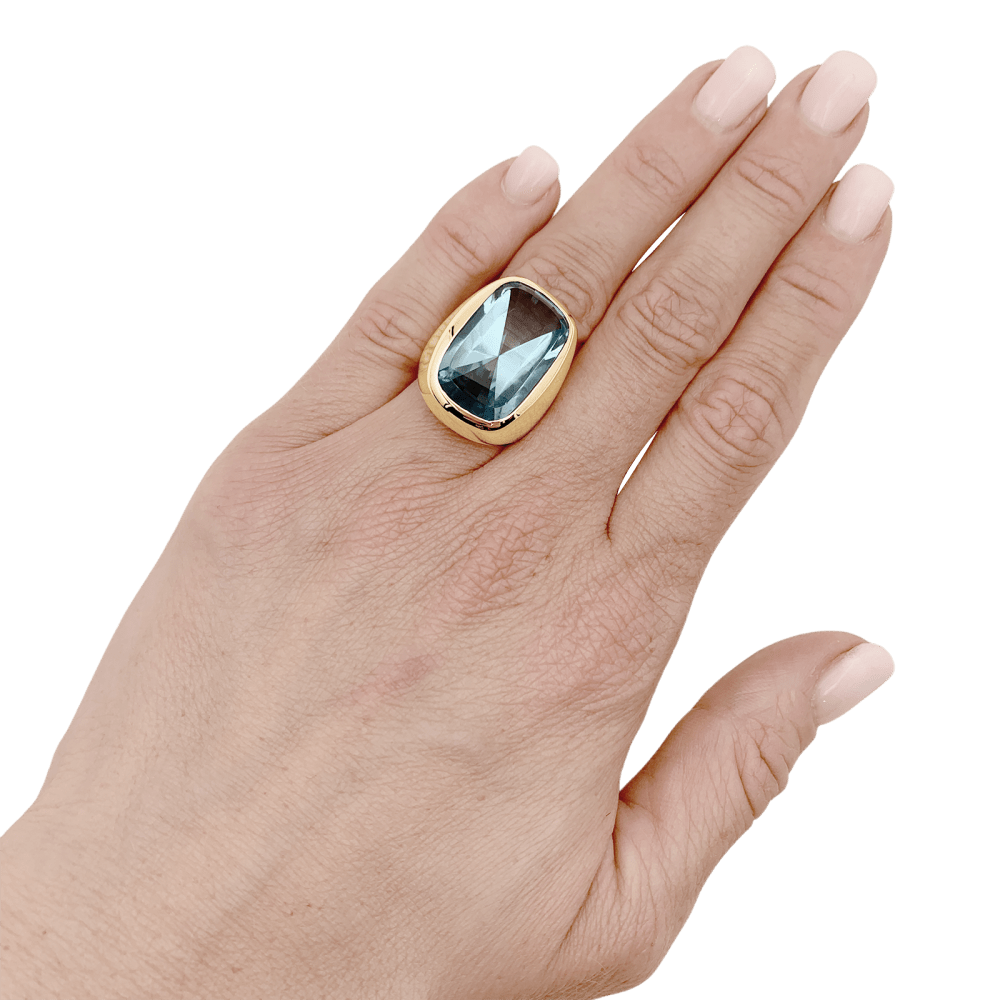 Bague or jaune et topaze  5