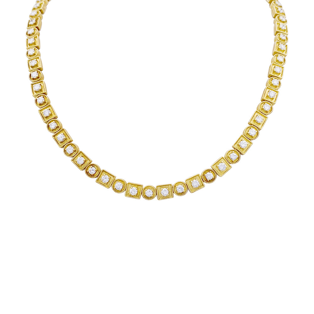 Collier Lalaounis, "Byzantine", or jaune et diamants. 1