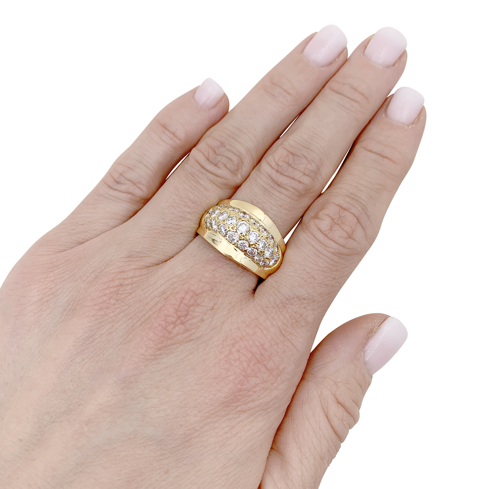 Bague or jaune, diamants. 4