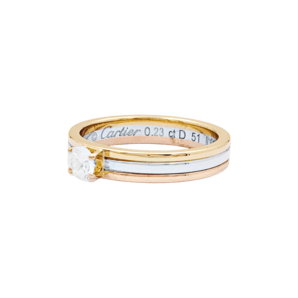 Bague Cartier, "Vendôme Louis Cartier", trois ors, diamant.  2