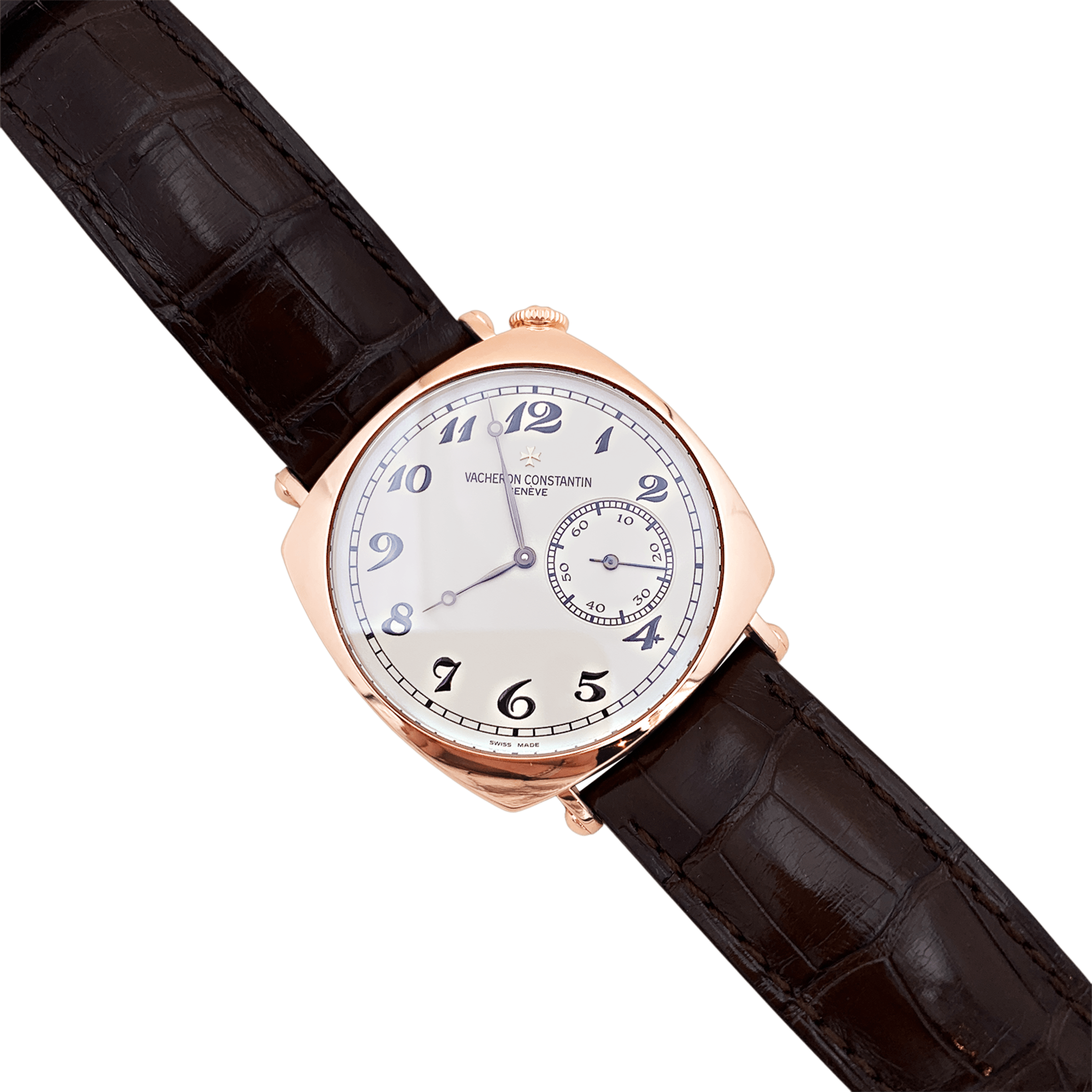 Montre Vacheron Constantin, "Historiques : American 1921", or rose, bracelet cuir.  3