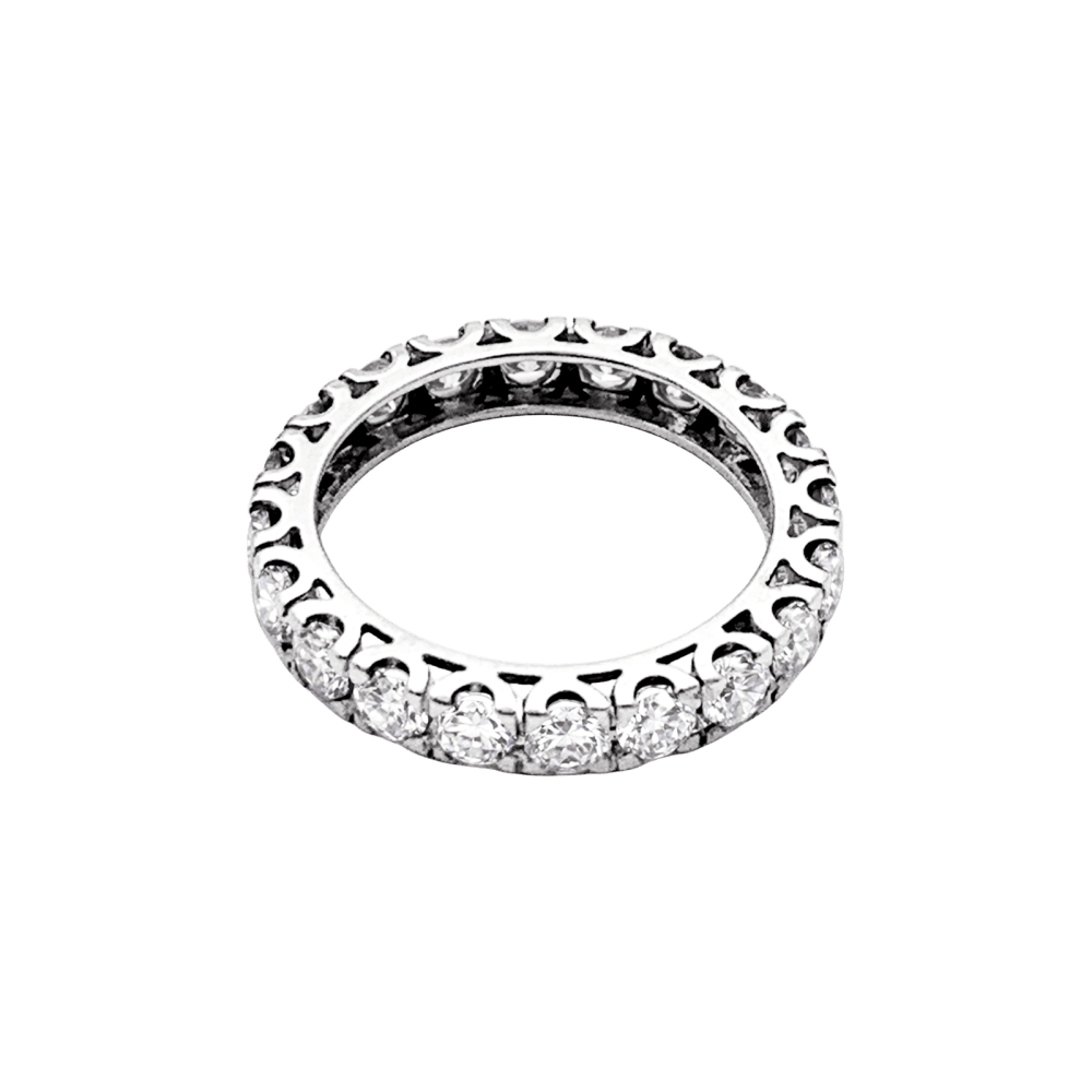 Alliance tour complet, or blanc et diamants.  5