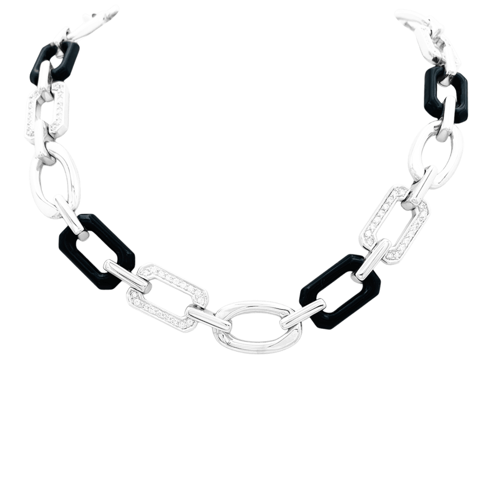 Collier Chanel, « Première Onyx », onyx, diamants, or blanc. 1
