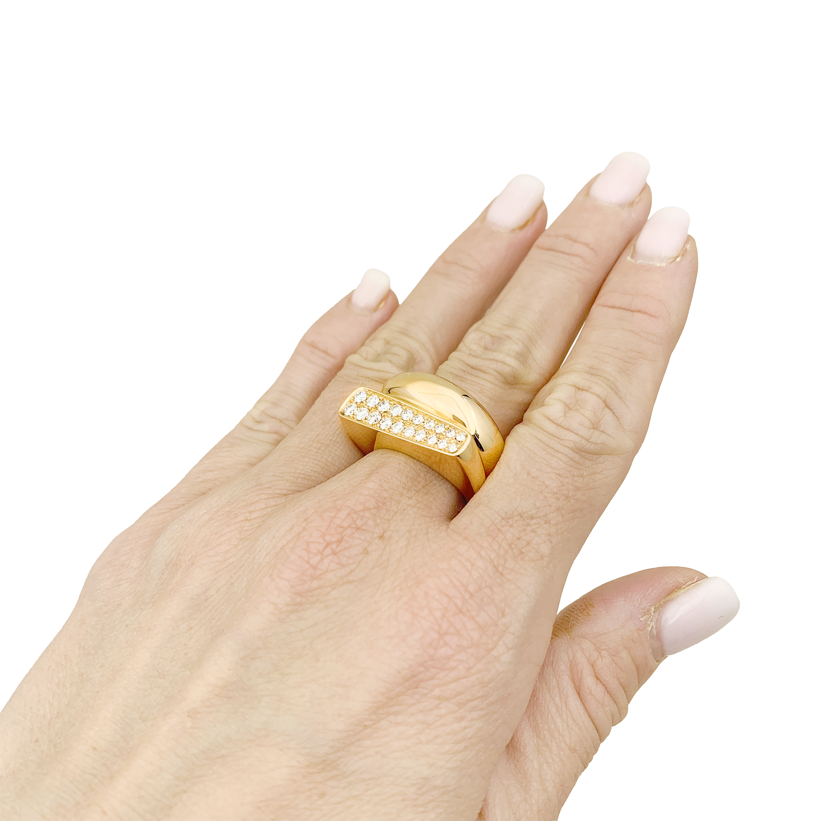 Bague Fred, "Success" or rose, diamants. 6
