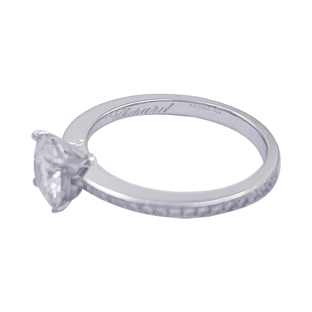 Bague Chopard diamant 1,01 ct, or blanc. 1