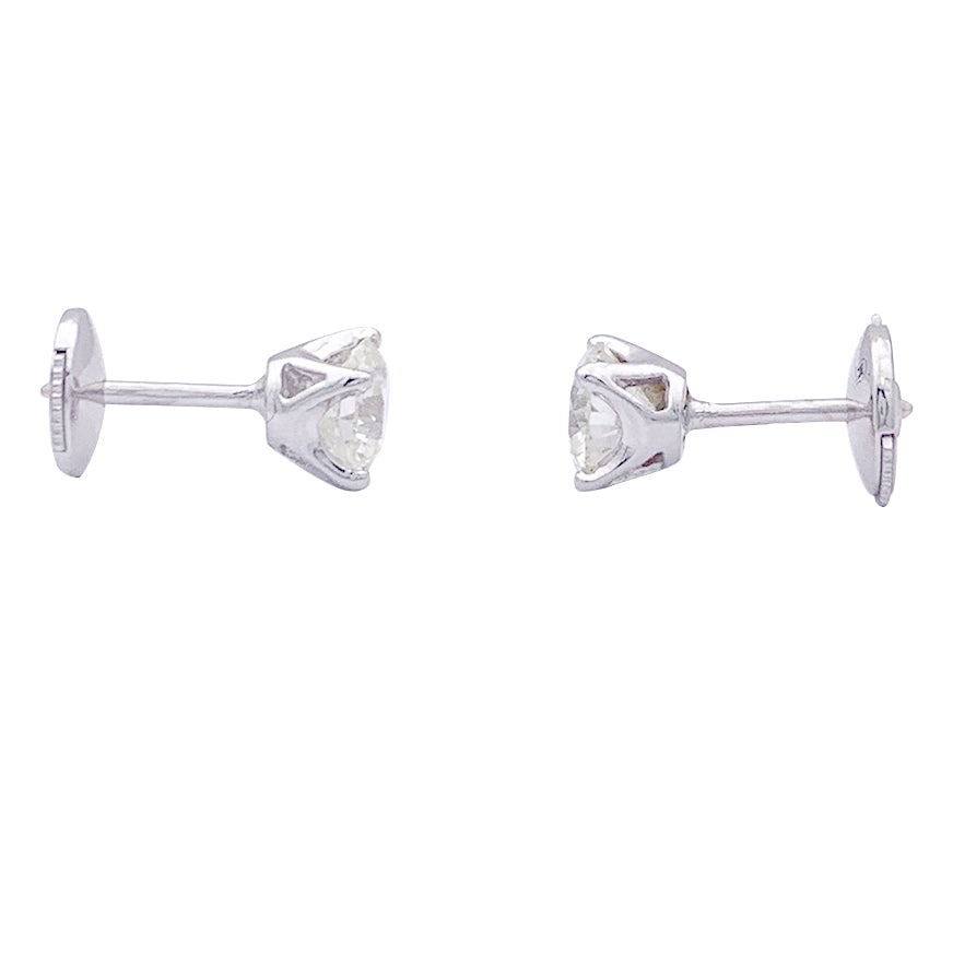 Puces d'oreilles or blanc, diamants. 4