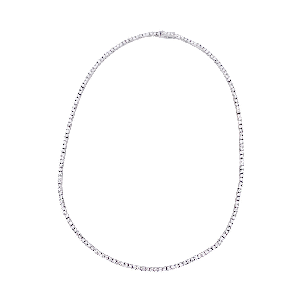 Collier rivière en or blanc, diamants. 5