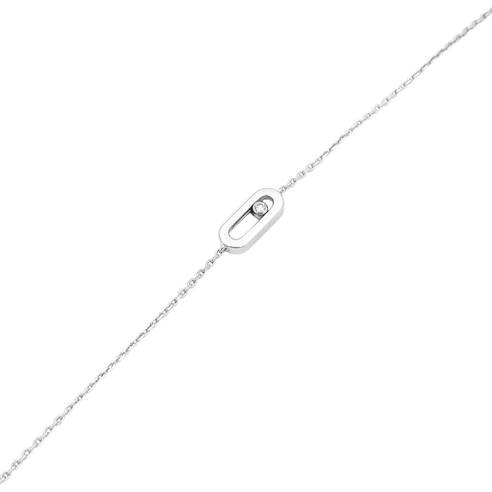 Bracelet Messika, "Move Uno", or blanc, diamant. 2