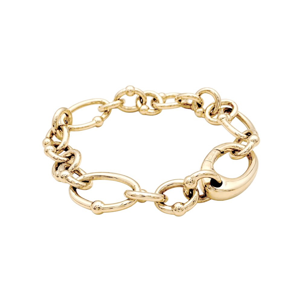 Bracelet maillons ovales et circulaires or jaune. 2