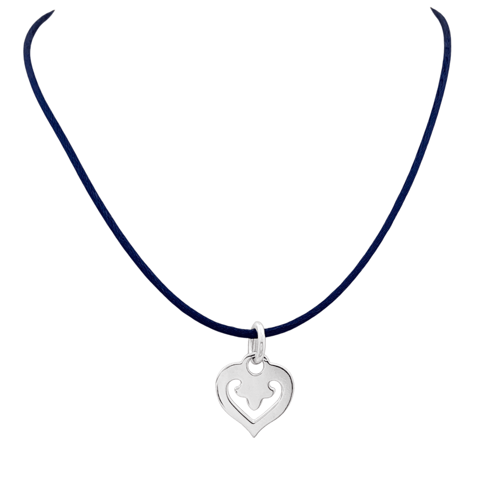 Pendentif O.J. Perrin, "Coeur Légende", or blanc.   1