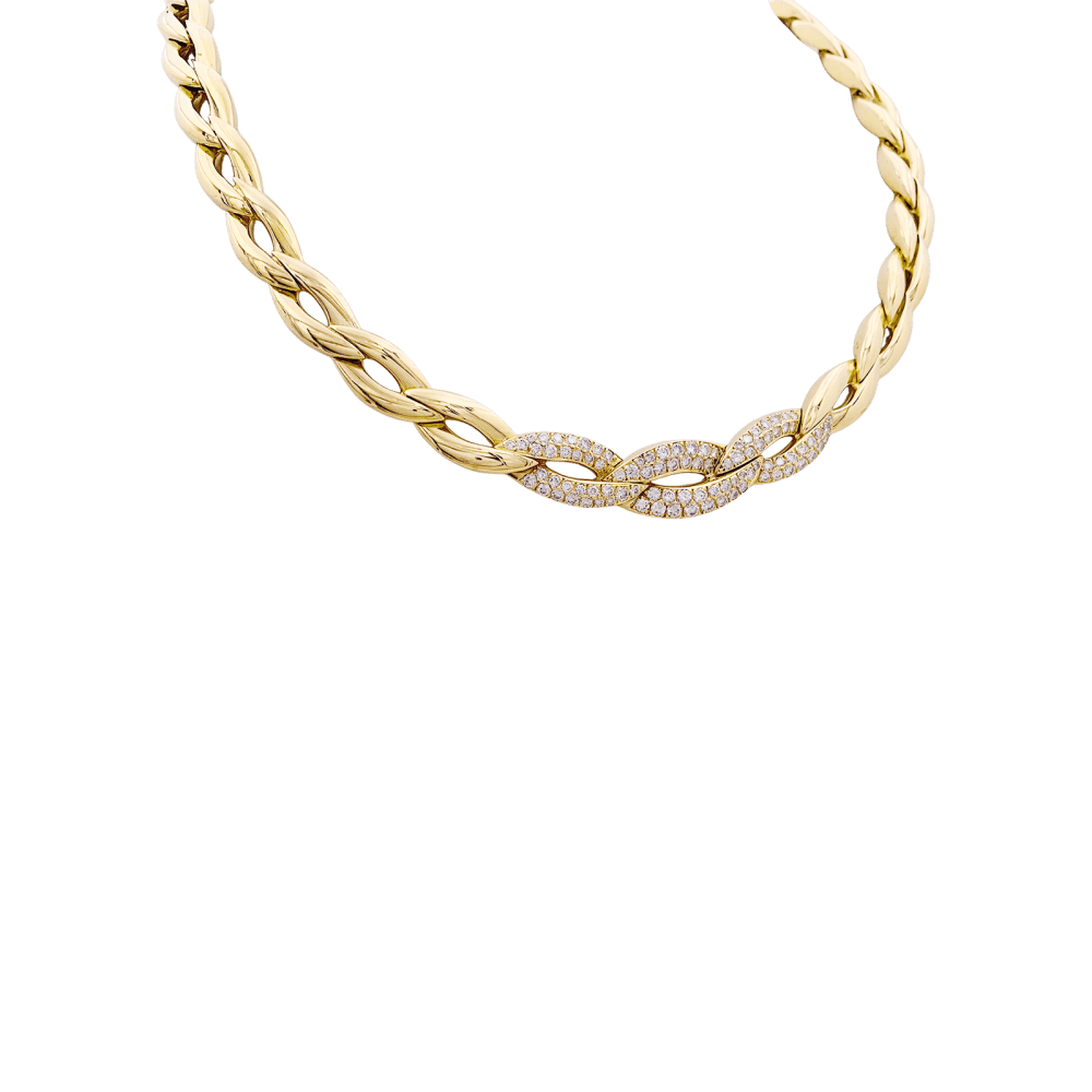 Collier Van Cleef & Arpels, or jaune, diamants. 3