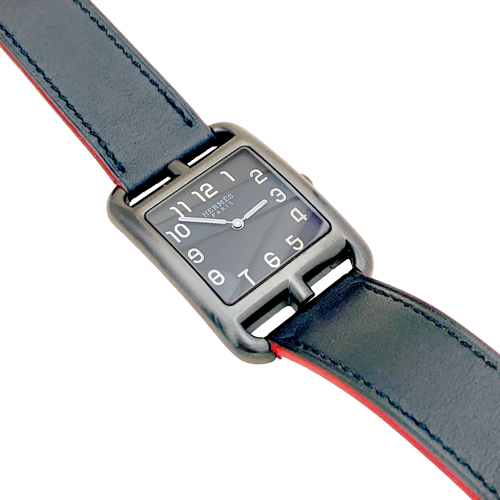 Montre Mixte Hermès, "Cape Cod Shadow, acier noirci, cuir. 2