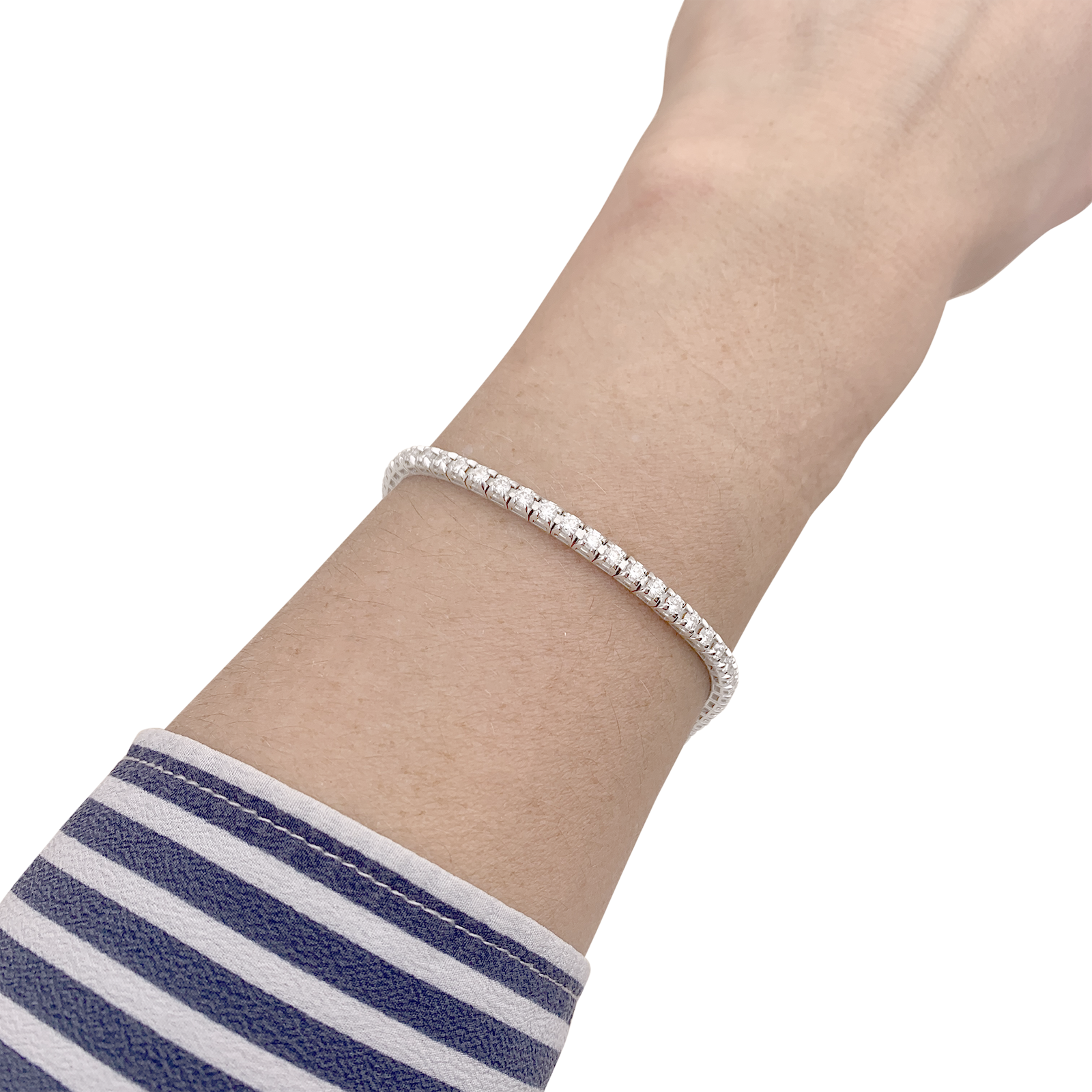 Ligne tennis Damiani or blanc, diamants. 5