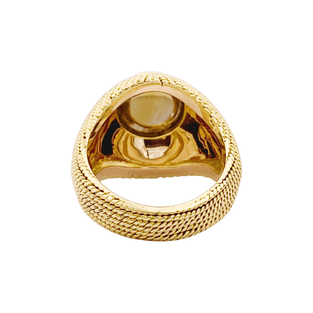 Bague vintage, or jaune, cabochon de citrine. 4