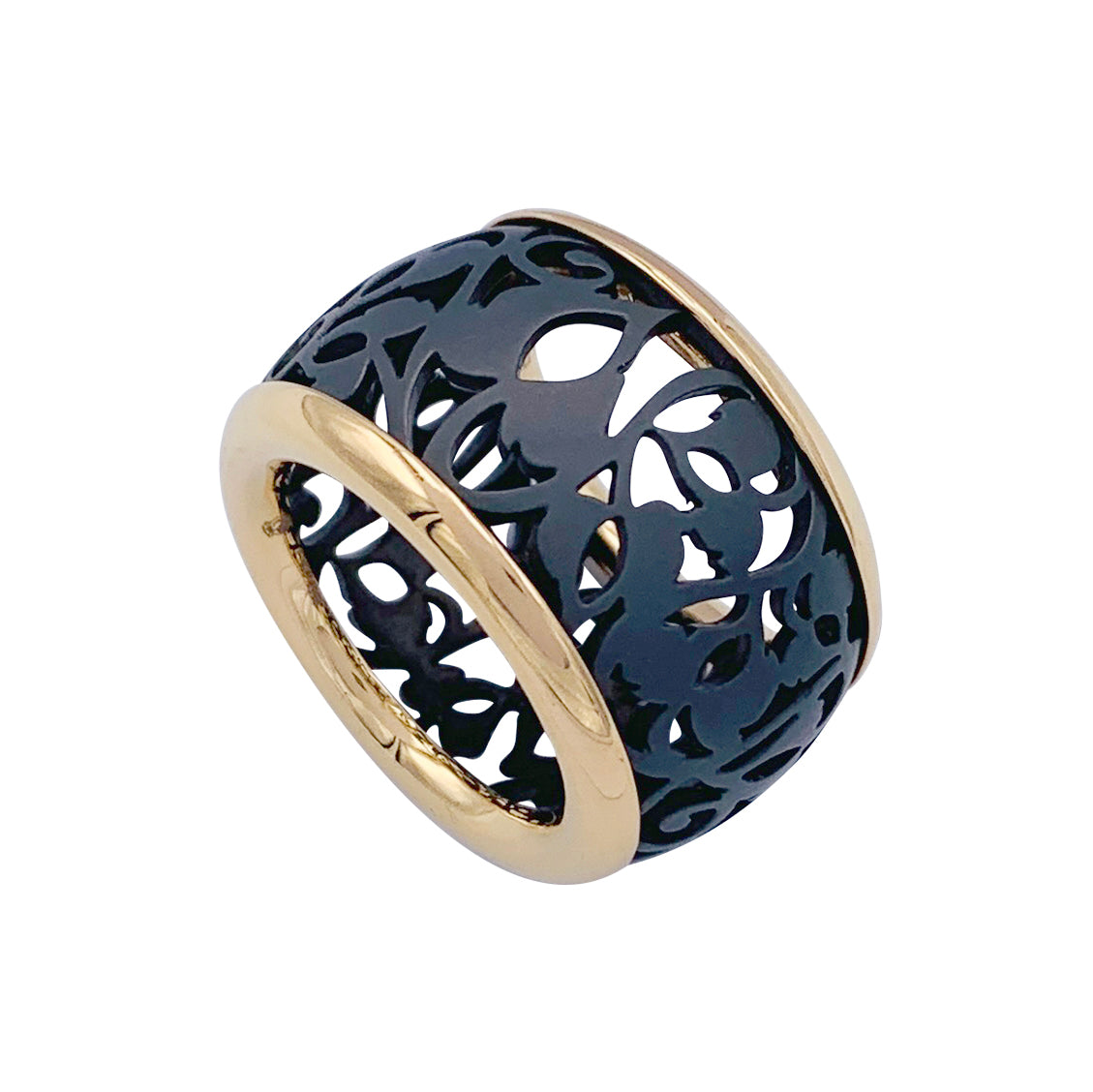 Bague Pomellato, "Arabesque", or rose, titane. 1
