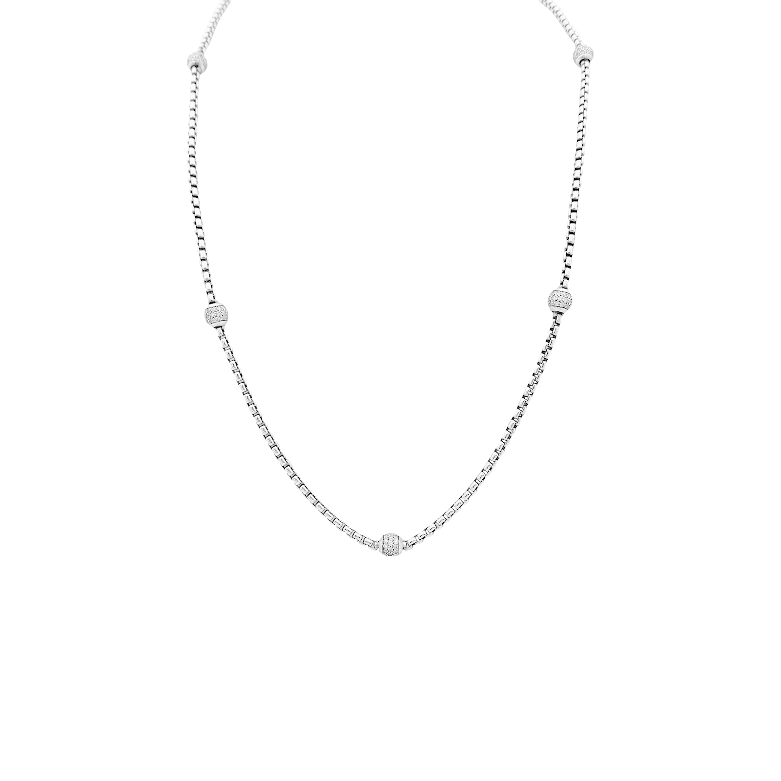Collier David Yurman, argent, diamants. 1