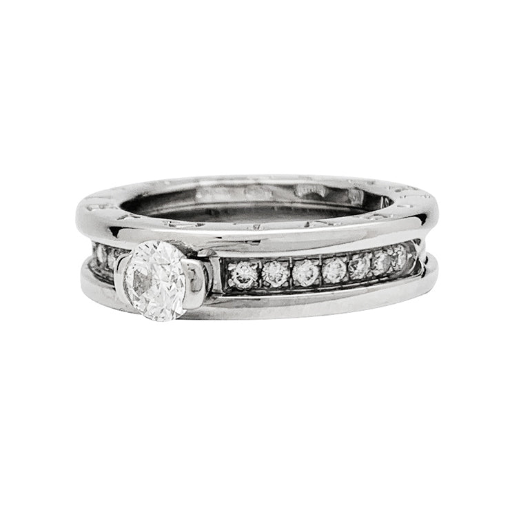 Bague Bulgari, "B.Zero1", or blanc et diamant central 2
