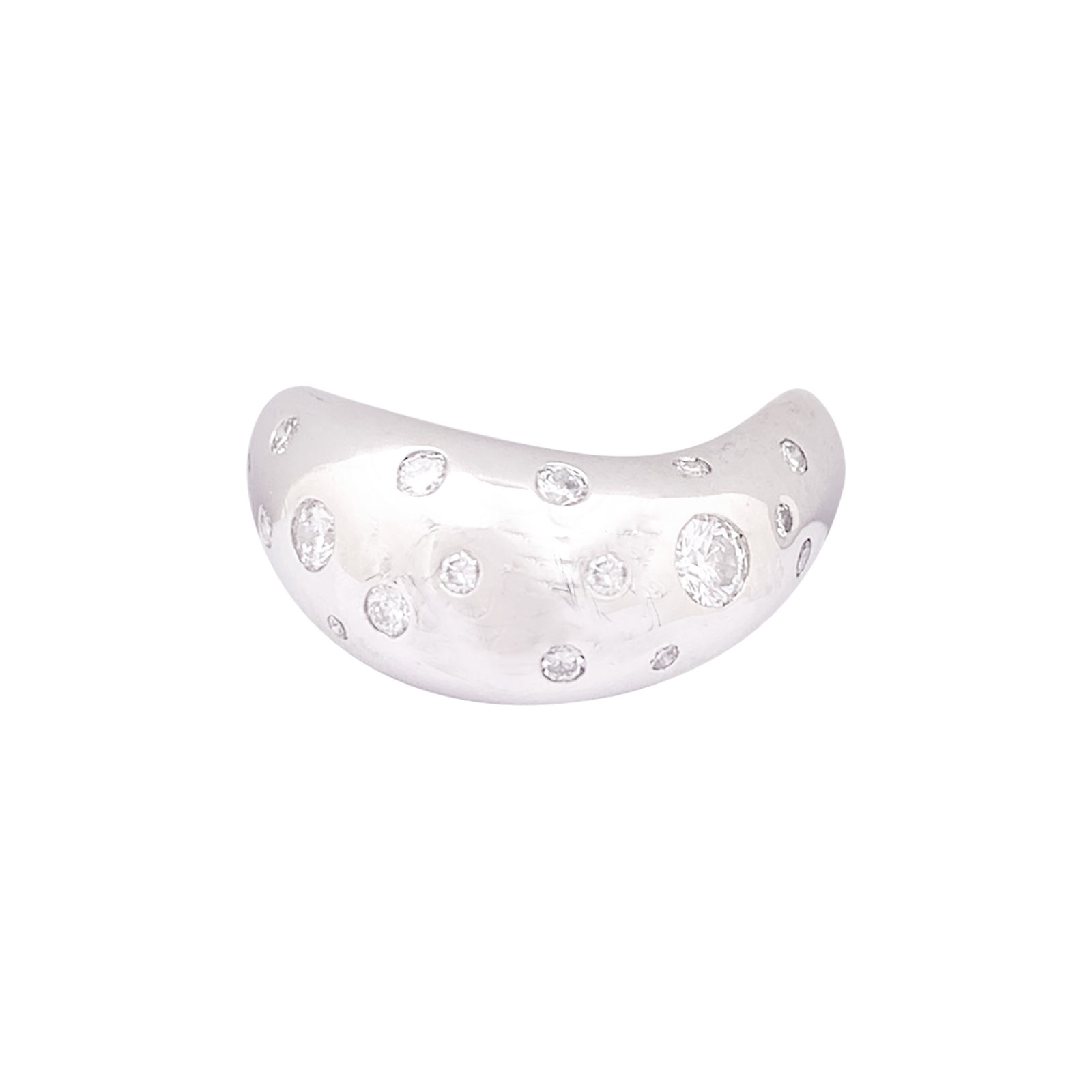 Bague Fred "Mouvementée" or blanc, diamants. 3