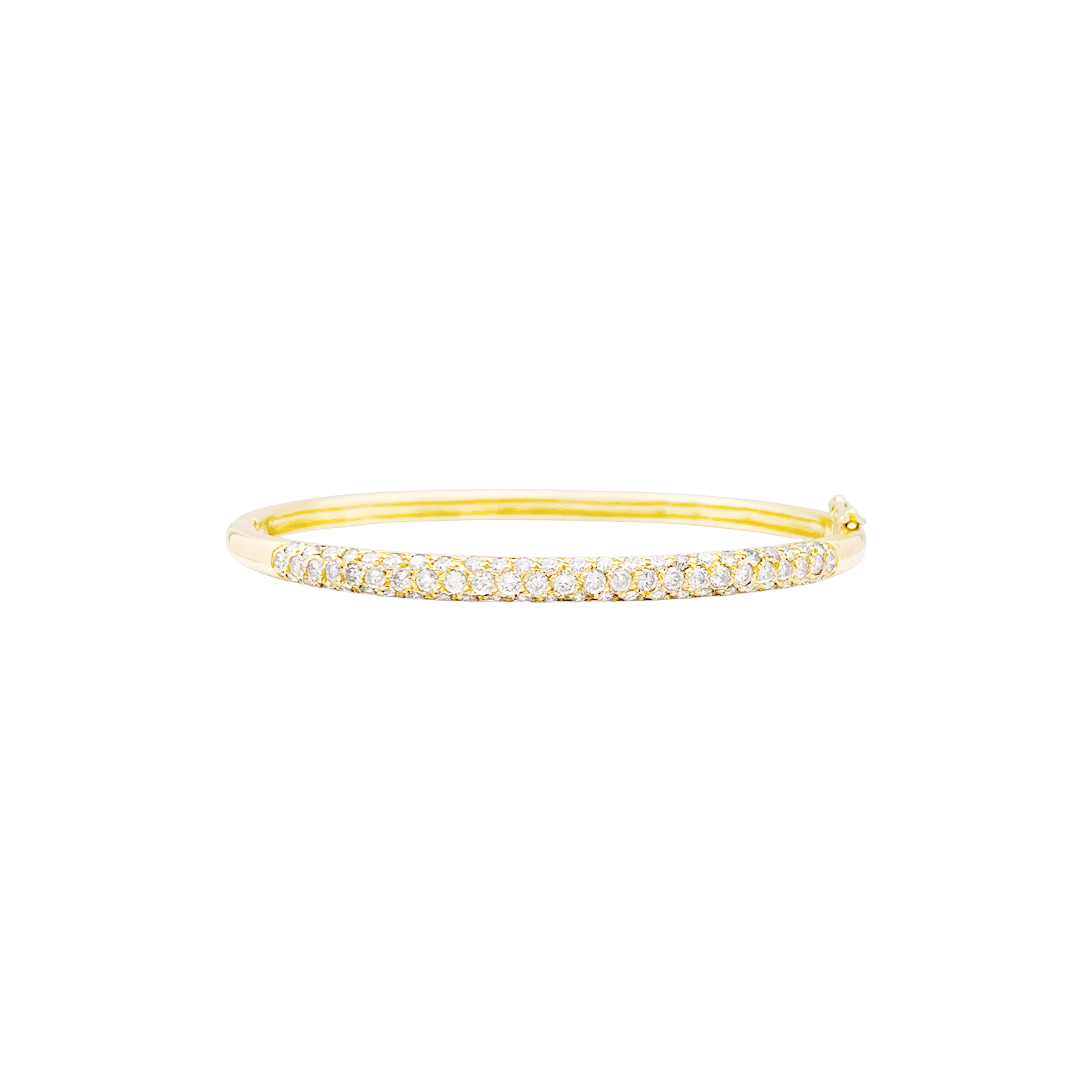 Bracelet jonc en or jaune et diamants.  1