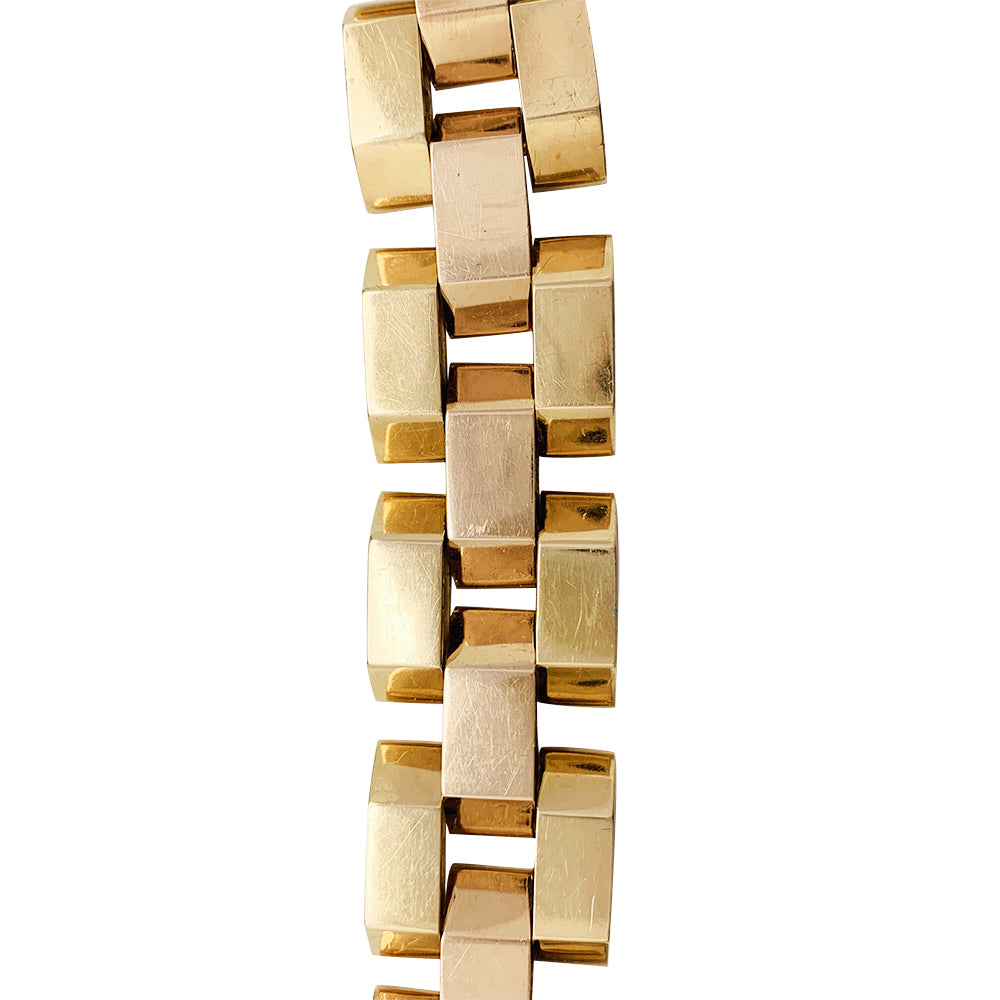 Bracelet Tank or rose et or jaune 190 mm de long. 6