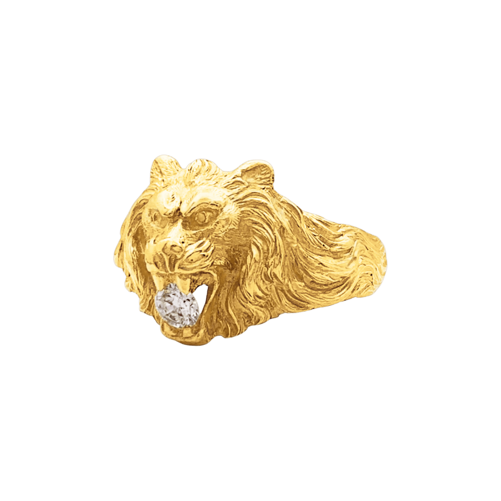 Bague « Lion », or jaune, diamant.  2